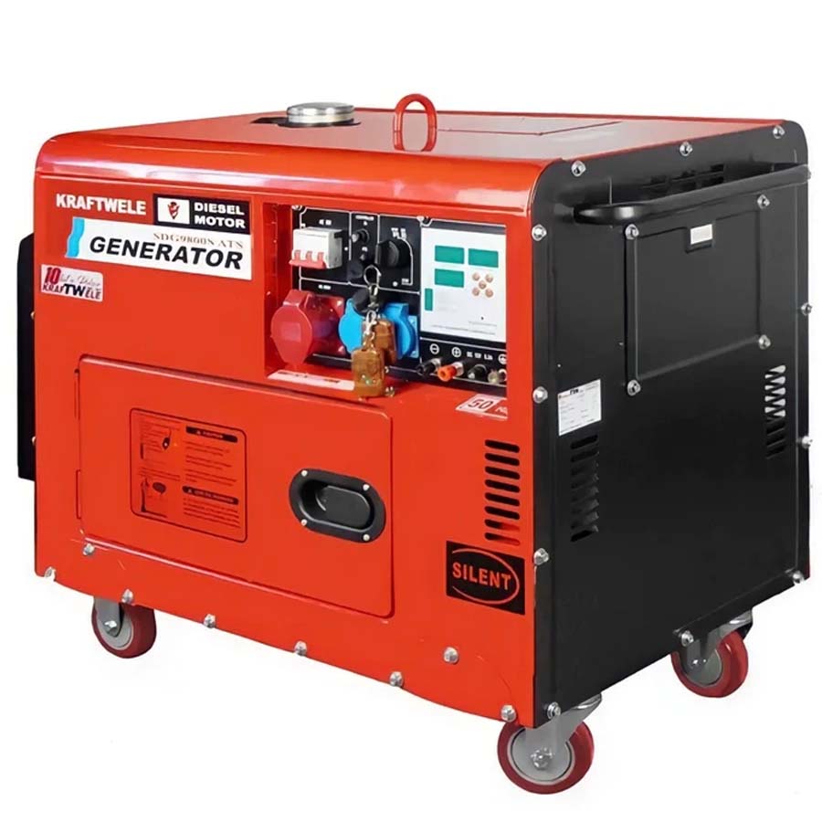 Generatore Di Corrente 9Kw 9000 W Diesel Super Silenziato Inverter Trifase Monofase (220/400v)